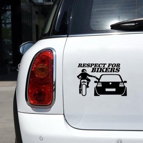13*20CM Car Sticker Respect for Bikers Vinyl Decals Funny Motorcycle Car Styling