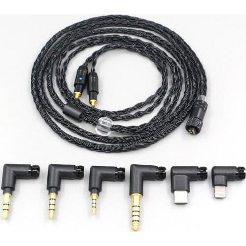 LN006979 16 Core Black OCC Awesome All In 1 Plug Earphone Cable For Shure SRH1540 SRH1840 SRH1440