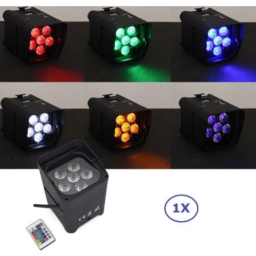 6X18W RGBWY+UV Led Battery Wireless DMX & IRC Remote Par Light Led Uplighting Built In 2.4G Wireless DMX Receiver And Infrared