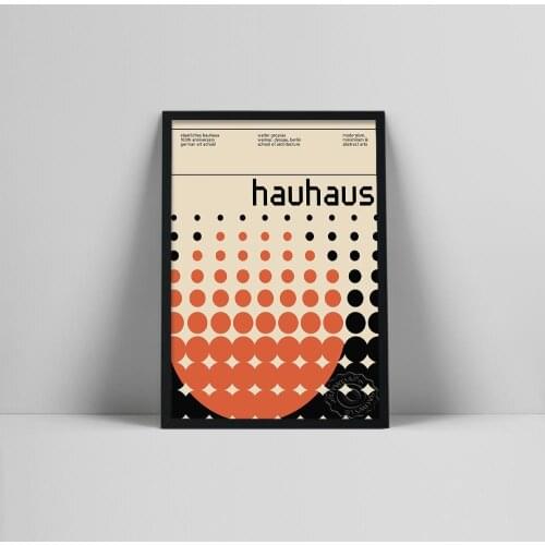 Affiche d'exposition d'art Bauhaus, impression d'exposition Bauhaus, affiche Herbert Bayer, impression Bauhaus, Walter gropius