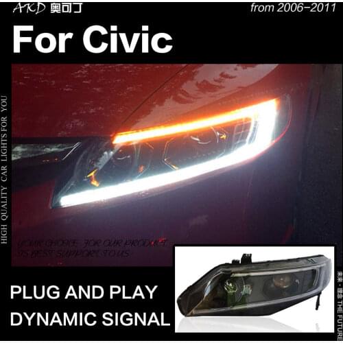 AKD Car Styling Head Lamp for Honda Civic Headlights 2006-2011 Civic FD2 LED Headlight DRL Hid Bi Xenon Auto Accessories