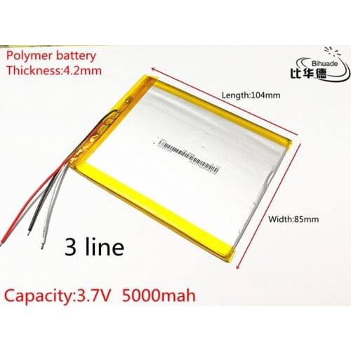Tablet battery 3 battery cable 4285104 capacity 5000 mAh polymer battery for tablet pc 7 inch 8 inch 9inch