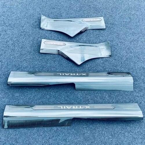 For Nissan X-Trail XTrail 2021 Stainless Interior Door Sill Scuff Plate Kick Guard Pedal Threshold Step Protector Car Accessory