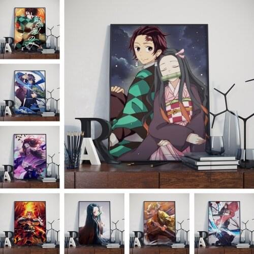 5D DIY Diamond Painting Demon Slayer: Kimetsu no Yaiba Tanjirou Nezuko Anime Diamond Embroidery Rhinestone Home Decoration