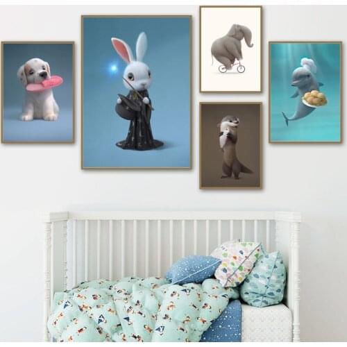 Diamond Painting Cute Dog Rabbit Elephant Whale Otter Cross Stitch Kits Diamond Mosaic Embroidery Full Square Drill Home Decor