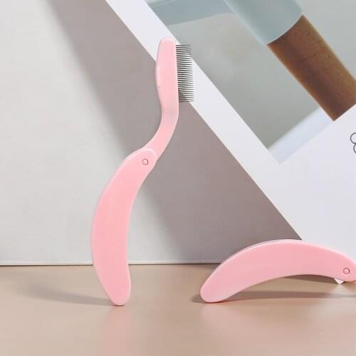 BETHY BEAUTY Portable Foldable Eyelash Comb Stainless Steel Teeth Lash Comb Curler Eyebrow Brush Mascara Separator Eyebrow Shapi