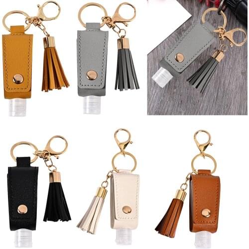 Travel Squeeze Bottle, Empty Plastic Travel Bottle with Leather Keychain Holder