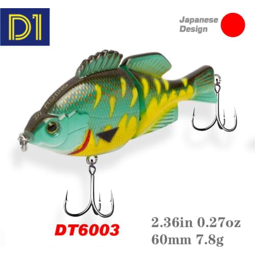 D1 Multi-Section Freshwater Sinking Fishing Lure Swimbait 60mm 7.8g Winter Jointed Lures For Pike DT6003