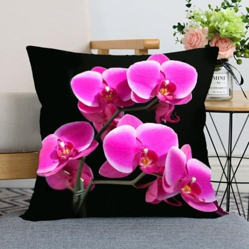 Nice Orchid Flower Pillow Case Modern Home Decorative Pillowcase 35x35cm,40X40cm(one sides) For Living Room Pillow Cover