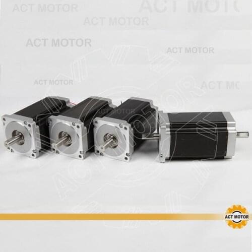ACT Motor 4PCS Nema34 Stepper Motor 34HS1456B Dual Shaft 4-Lead 1232oz-in 118mm 5.6A CE ISO ROHS US DE UK IT DK FR Free
