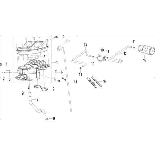 Air cleaner air filter carbon tank page of Benelli 302G TNT 302R 300GS