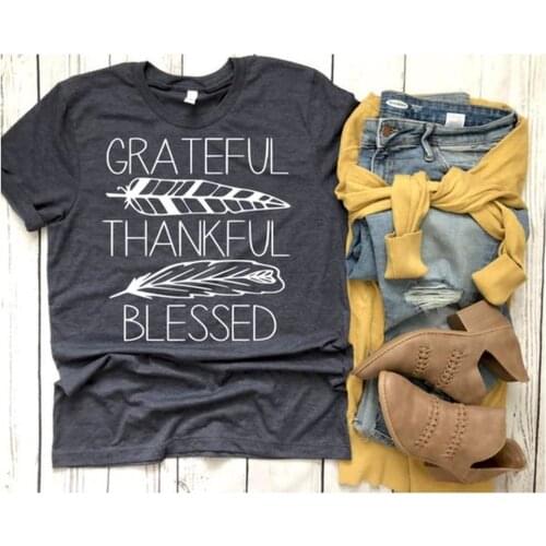 Summer Top Female Faith Tshirt Vintage Clothes Grateful Tops Women T-shirts Thankful Shirt Blessed Mama Tee Womens