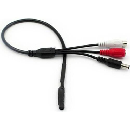 Audio Pick up Mini CCTV Microphone Wide Range with DC output Mic Audio Cable for Security Camera High Sensitivity Pickup Sound