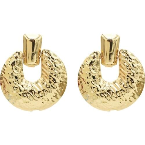 Trendy Metal Round Geometric Drop Dangle Earrings for Women Boho Cocktail Big Earrings Birthday Gift Brincos