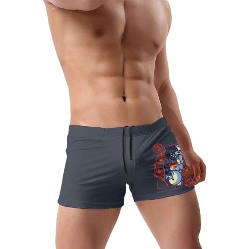 Mens Triangular Swimwear Low Waist Briefs Sexy Patchwork Mens Bikini Danganronpa Monokuma Swim Pool Trunks
