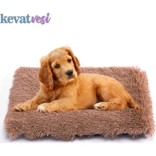 Pet Dog Bed Mat Soft Long Plush Warm Deep Sleeping Pad Non-slip Waterproof Bottom Pet Blankets For Small Medium Large Dogs
