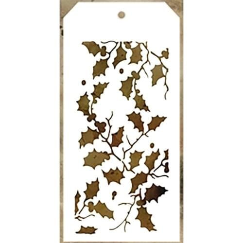 2021 New Label Tag Plastic Stencil For Craft Making Christmas Leaf Pattern Scrapbooking Background Card No Metal Cutting Dies