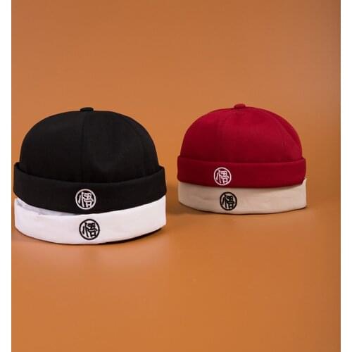 2021Novelty Fold Skullcap Vintage Solid Color Sailor Cap Watermelon Hat Men Bucket Caps Brimless Hats Women Adjustable Bonnet