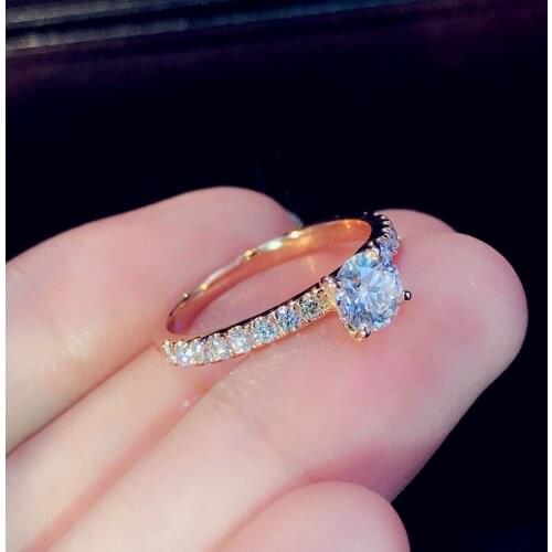 New Trendy Crystal Engagement Design Hot Sale Rings For Women AAA White Zircon Cubic elegant rings Female Wedding jewelry