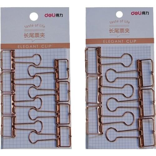 School Office Rose Gold Carving Hollow Design Folder Office Long Tail Clip Magazine Hand Account Admission Office Paper Clip