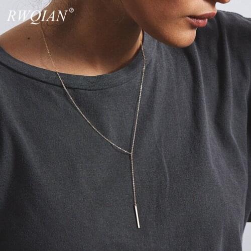 Simplicity Necklace for Women Custom Name Pendant Necklaces 18K Gold Plating Stainless Steel Chian Charm Choker for Mom Gifts