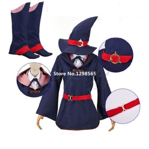 Little Witch Academia Akko Kagari Dress Uniform Outfit Anime Cosplay Costumes
