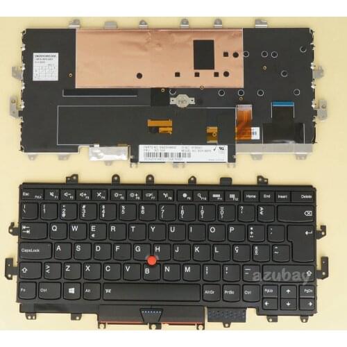 Portuguese PT Keyboard for for Lenovo Thinkpad X1 Yoga 1st Gen (Type 20FQ, 20FR) 00JT880 01AW919, Backlit, Black with Frame New