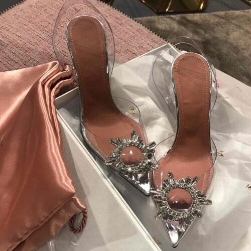 Shoes Sandals Women Crystal High Heel Stilettos Sexy Pumps Summer Transparent Sandały Hakken Scarpe Donna Talons Hauts fashion