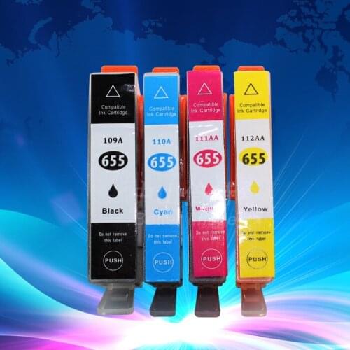INK WAY Replacement Ink for HP655XL BK C M Y ,full set