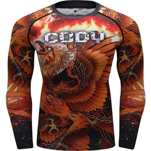 Design Digital Sublimation Printed Rash Guard Men Outdoor Running Round Neck Long Sleeve