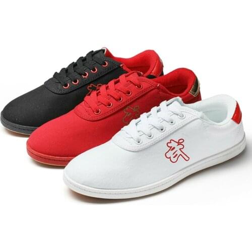 Canvas Breathable Tai Chi Shoes Free Flexible Kung Fu Wushu Shoes Martial Arts Sneaker Sports Training Footwear 35-45