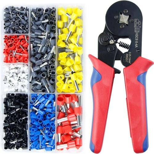 Wire Copper Crimp Connector Insulated Cord Pin Terminal Ferrule Kit Set Tubular Crimping Plier Assorted Hand mini Tool Multitool