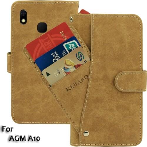 Vintage Leather Wallet AGM A10 Case 5.7" Flip Luxury Card Slots Cover Magnet Phone Protective Cases Bags