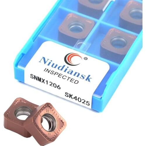 10pcs SNMG1206 SNMX1206 SNMX1306 SK4025 Fast feed heavy cutting CNC 45°square face milling inserts Super hard and wear-resistant