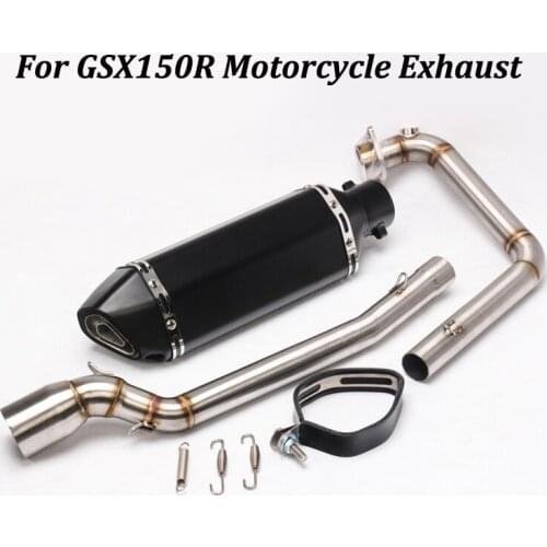 Full system Motorcycle Exhaust Muffler Modified With Front Middle Link Pipe Slip on For SUZUKI GSX150R With AK Laser Marking