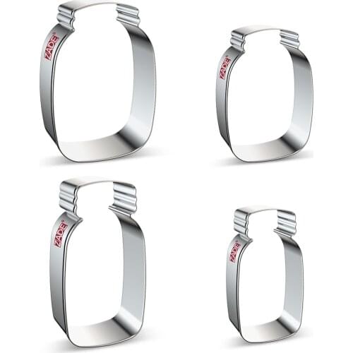ZADE Mason Jar Cookie Cutter Set for Birthday Party Biscuit and Fondant Cutter - Stainless Steel