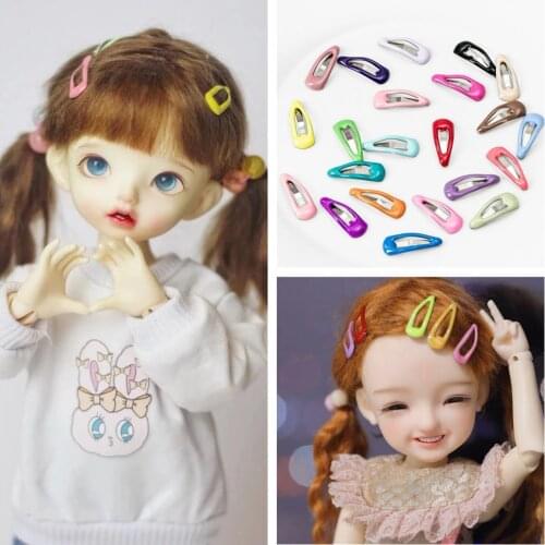 Random Color 10 Pcs Fashion Candy Colors 2cm DIY Patchwork Clips Handmade Dolls Sewing DIY Dolls Hairpin Headwear Mini Hair Clip