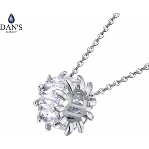 Dans Element Real Brand AAA Zirconia Micro Inlays Fashion Heart Pendant Necklace for women Valentines Gift 134055