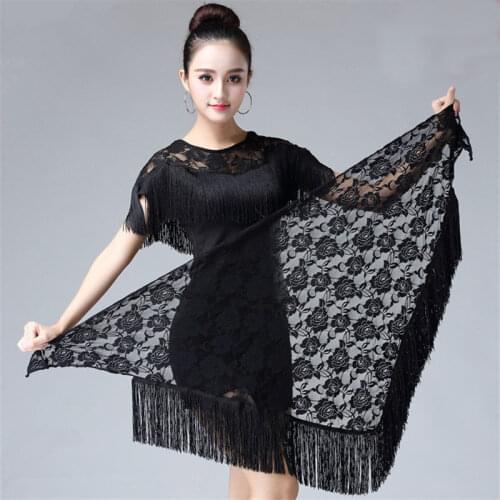 Blley Hip Scarf Lace Shawl Hip Triangle Towel Latin Dance Tassel Hip Scarf Fringed Waist Belly Dance Hip Triangular Bandage
