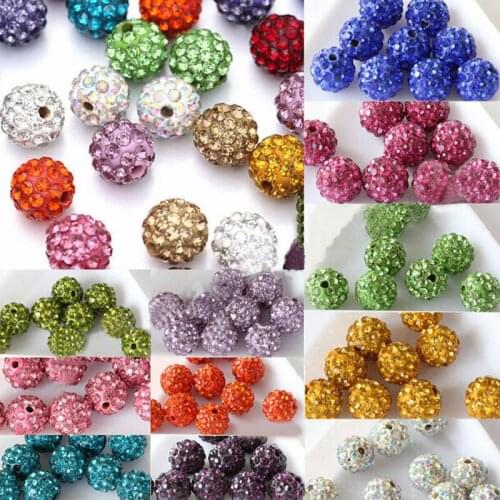 10 Pcs Glass Crystal Ball Beads for Making Bracelet DIY Craft Findings Rhinestone Crystal Spacer Beads Bracelet DIY Accessories