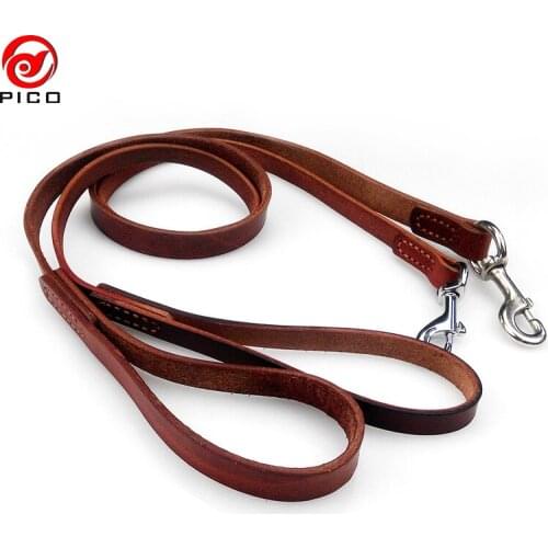 100% genuine leather dog leashes for large dogs harness lenght 120cm big dog running leader pets accessories ZL280