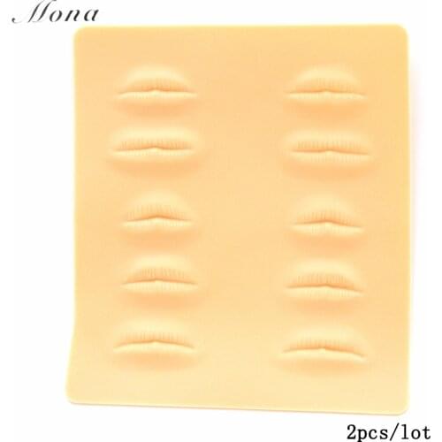 2pcs 3D Tattoo practice skin permanent makeup eyebrows Lips training skin for beauty learner free shipping