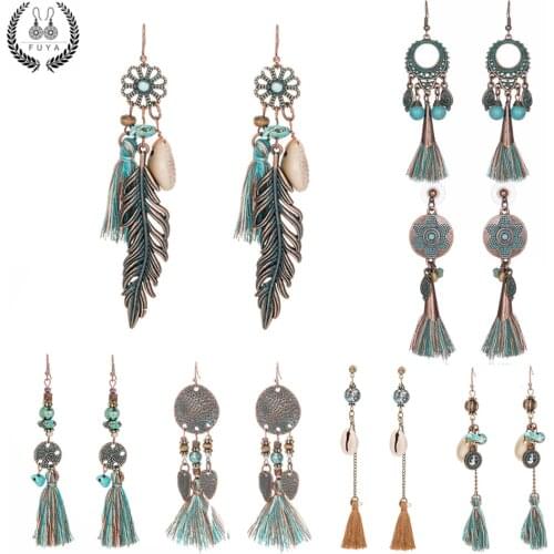 2020 New Statement Jewelry Tassel Long Earrings For Women Wedding Dangle Drop Earrings Ethnic Vintage Boho Earring Wholesale