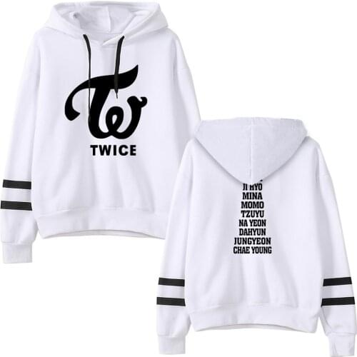 2021 KPOP TWICE Hooded Sweatshirts TWICE Kpop Hot Sale Hoodie Fans ONCE Women Long Sleeve casual Pullover clothes