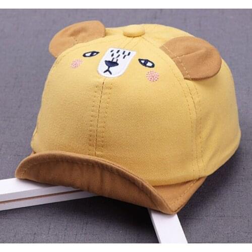 Baby Casual Baseball Cap New Hats Infant Boy Girl Cartoon Bear Ear Baseball Caps Fashion Unisex Childrens Sun Hat 0-24 Months s