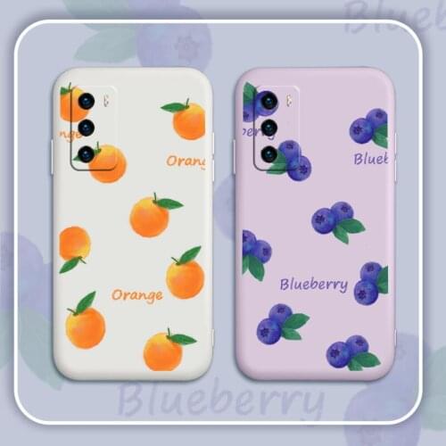 Shiny Cherry Phone Case For Huawei P40 P40Lite P30 P20 Mate 40 40Pro 30 20 Pro Lite P Smart 2021 Y7a Liquid Silicone Cover