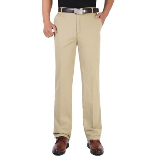 Summer Thin Dress Pants Comfortable straight Loose Men Business casual Pants Classic high waist cotton trousers Mens Suit Pants