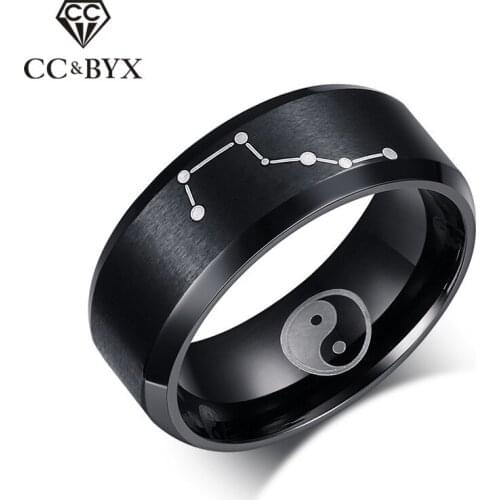 CC Vintage Rings For Men And Women Titanium Steel Dipper Black Color Jewelry Eight Diagrams Ring Accessories Drop Shipping CC995