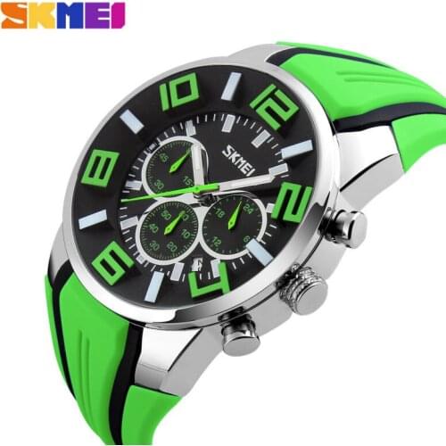SKMEI Brand Six pin Stopwatch Chronograph Sports Watches Men Waterproof Silicone Quartz Watch Students Fashion Casual Wristwatch