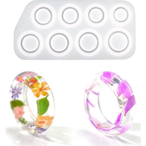 DM086 5 Styles DIY Resin Ring Mold Aesthetic Cute Arc Flat Cat Ear Epoxy UV Resina Silicon Jewelry Molds For Women Gift